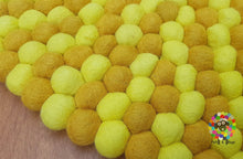 Load image into Gallery viewer, Felt Ball Rugs. Mustard /Yellow /Pom Pom Nursery Rug / Round Rug / Teppich (Free Shipping)
