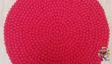 Load image into Gallery viewer, Felt Ball Rugs. Red Felt Ball Rug / Carpet / Home Decor / Pom Pom Nursery Rug / Round Rug / Teppich (Free Shipping)