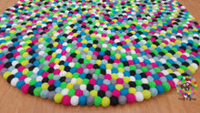Load image into Gallery viewer, Felt Ball Rugs. Round Felt Ball Rug / Carpet / Home Decor / Pom Pom Nursery Rug / Round Rug / Teppich / Pebble Rug (Free Shipping)