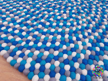 Load image into Gallery viewer, Felt Ball Rugs. Turquoise Round Felt Ball Rug / Carpet / Home Decor / Pom Pom Nursery Rug / Round Rug / Teppich / Pebble Rug (Free Shipping)
