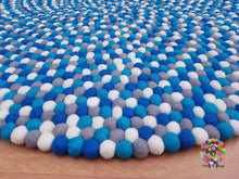 Load image into Gallery viewer, Felt Ball Rugs. Turquoise Round Felt Ball Rug / Carpet / Home Decor / Pom Pom Nursery Rug / Round Rug / Teppich / Pebble Rug (Free Shipping)