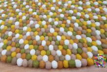 Load image into Gallery viewer, Felt Ball Rug 20 cm - 250 cm Nursery pom pom wool Rug . 100 % wool Handmade Rug (Free Shipping)