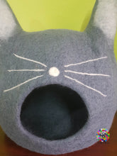 Load image into Gallery viewer, Large Felt Cat Cave / Cat Bed / Pet Bed / Puppy Bed / Cat House. 100 % Wool Natural Color