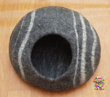 Load image into Gallery viewer, Large Felt Cat Cave / 40 cm or 16 Inches Diameter / Cat Bed / Pet Bed / Puppy Bed / Cat House. 100 % Wool Natural Color
