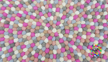 Load image into Gallery viewer, Felt Ball Rug 20 cm - 250 cm Nursery pom pom wool Rug . 100 % wool Handmade Rug (Free Shipping)