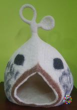 Load image into Gallery viewer, Large Felt Cat Cave / Cat Bed / Pet Bed / Puppy Bed / Cat House. 100 % Wool Natural Color