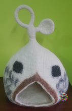 Load image into Gallery viewer, Large Felt Cat Cave / Cat Bed / Pet Bed / Puppy Bed / Cat House. 100 % Wool Natural Color