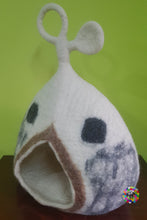 Load image into Gallery viewer, Large Felt Cat Cave / Cat Bed / Pet Bed / Puppy Bed / Cat House. 100 % Wool Natural Color