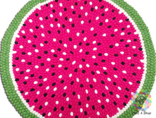 Load image into Gallery viewer, Felt Ball Rug. Watermelon / Children Rug/ Girl Room Rug / Nursery Rug (Free Shipping)