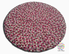 Load image into Gallery viewer, Felt Ball Rug. Pink Children Rug/ Girl Room Rug / Nursery Rug , Home Decor (Free Shipping)