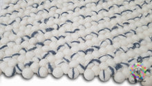 Load image into Gallery viewer, Rectangle Felt Ball Rugs, Tie Dye stripe rug. Home Decor 100 % Wool Carpet (Free Shipping)