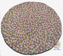 Load image into Gallery viewer, Felt Ball Rug. Children Rug/ Girl Room Rug / Nursery Rug , Home Decor (Free Shipping)