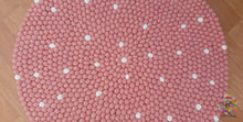 Load image into Gallery viewer, Felt Ball Rugs 20 cm - 250 cm Baby Pink with White spots (Free Shipping)