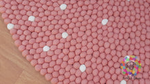 Load image into Gallery viewer, Felt Ball Rugs 20 cm - 250 cm Baby Pink with White spots (Free Shipping)