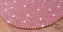Load image into Gallery viewer, Felt Ball Rugs 20 cm - 250 cm Baby Pink with White spots (Free Shipping)