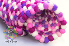 Load image into Gallery viewer, Felt Ball Rugs 20 cm - 250 Nursery Rug/ Girl Room Rug/ Pom Pom Pebble Rug (Free Shipping)