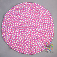 Load image into Gallery viewer, Felt Ball Rug / Marshmallow Nursery Pom pom carpet / Pebble Rug (Free Shipping)