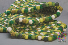 Load image into Gallery viewer, Rectangle Felt Ball Rugs / Nursery Rug / Pom Pom rug / Felt Pebble Rug . 100 % Wool Carpet (Free Shipping)
