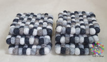 Load image into Gallery viewer, Square Felt Ball Coasters, Set of 6 coasters , Natural coasters, Housewarming Gift , New Home Gift. 100 % Wool