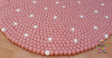 Load image into Gallery viewer, Felt Ball Rugs 20 cm - 250 cm Baby Pink with White spots (Free Shipping)