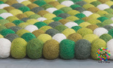 Load image into Gallery viewer, Rectangle Felt Ball Rugs / Nursery Rug / Pom Pom rug / Felt Pebble Rug . 100 % Wool Carpet (Free Shipping)
