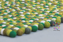 Load image into Gallery viewer, Rectangle Felt Ball Rugs / Nursery Rug / Pom Pom rug / Felt Pebble Rug . 100 % Wool Carpet (Free Shipping)
