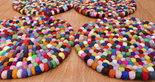 Load image into Gallery viewer, On SALE Round Felt Ball Chair Mat Set of 4 pcs. Size 40 cm / 15.75 Inches Diameter. 100 % Wool . Handmade in Nepal