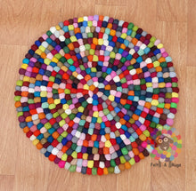 Load image into Gallery viewer, On SALE Round Felt Ball Chair Mat Set of 4 pcs. Size 40 cm / 15.75 Inches Diameter. 100 % Wool . Handmade in Nepal