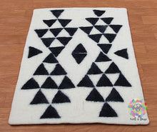 Load image into Gallery viewer, Wool Felt Rug . Handmade from 100 % wool very thick (12 mm to 15 mm thickness) sturdy and warm. (Free Shipping)