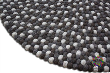 Load image into Gallery viewer, Felt Ball Rug 20 cm - 250 cm Shades of Natural Brown and Grey (Free Shipping)