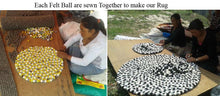 Load image into Gallery viewer, Felt Ball Rug 20 cm - 250 cm Shades of Green and Grey (Free Shipping)