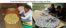 Load image into Gallery viewer, Felt Ball Rug 20 cm - 250 cm Natural Color Shades of Grey, Brown and Black (Free Shipping)