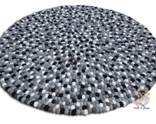 Load image into Gallery viewer, Felt Ball Rug 20 cm - 250 cm Natural Color Shades of Grey, Brown and Black (Free Shipping)