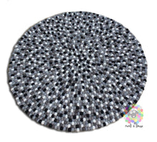 Load image into Gallery viewer, Felt Ball Rug 20 cm - 250 cm Natural Color Shades of Grey, Brown and Black (Free Shipping)