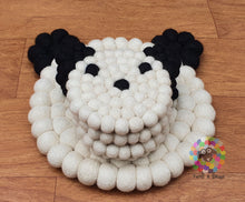 Load image into Gallery viewer, Panda Felt Ball Trivet and Coasters Set. 100 % Wool
