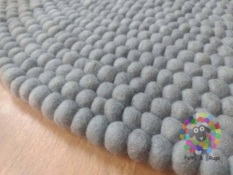 Felt Ball Rug-Grey Carpet-40cm wool felt rug-Room Felt on sale Carpet-Fair trade-100% Wool-Nursery-Home Decor-Organic-Natural-FREE SHIPPING