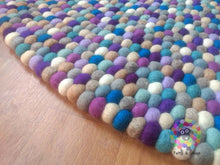 Load image into Gallery viewer, Felt Ball Rugs / Blue and Purple Delight pom pom Wool Carpet (Free Shipping)
