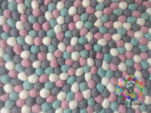 Load image into Gallery viewer, Felt Ball Rugs /Baby Pink, Blue grey and White pom pom Wool Carpet (Free Shipping)
