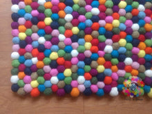 Load image into Gallery viewer, Rectangle Felt Ball Rugs / Multicolored Freckle  100 % Wool Carpet (Free Shipping)
