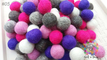 Load image into Gallery viewer, 2 cm Felt Balls. Wool Pom pom Nursery Garland Decoration 100 % Wool - DIY Craft
