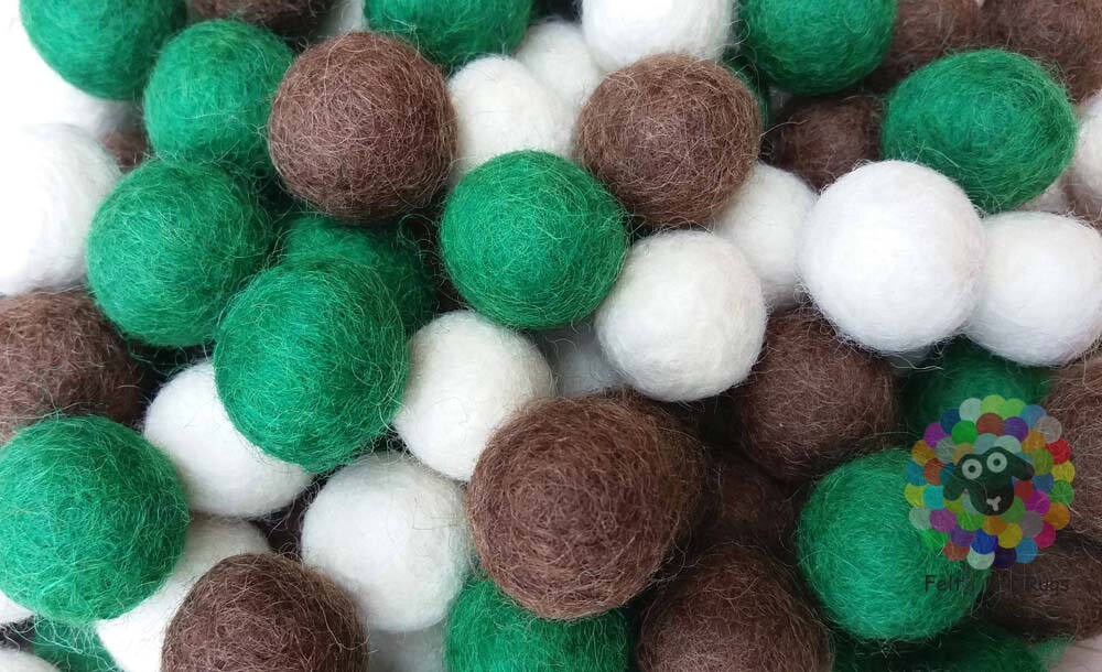 Bright Pom Pom Felt Balls 2 cm Pure wool Nursery Craft Christmas Garland  beads B
