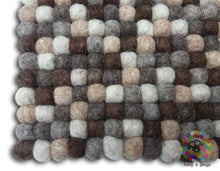 Load image into Gallery viewer, Square Felt Ball Chair Mat Set of 4 pcs. Size 36 cm x 36 cm each. 100 % Wool
