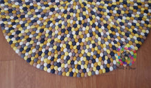 Load image into Gallery viewer, Felt Ball Rugs 20 cm - 250 cm Yellow and Grey (Free Shipping)
