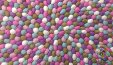 Load image into Gallery viewer, Felt Ball Rug / Pastel Nursery Carpet/ Pom pom rug/ Pebble Rug (Free Shipping)
