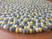 Load image into Gallery viewer, Felt Ball Rug / Nursery Pom pom carpet / Pebble Rug (Free Shipping)
