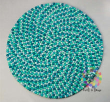 Load image into Gallery viewer, Felt Ball Rugs. Nursery pom pom 100 % Wool Nepal Rug (Free Shipping)
