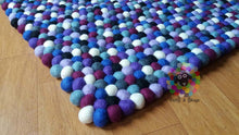 Load image into Gallery viewer, Rectangle Felt Ball Rug. Nursery Rug Home Decor.  100 % Wool Carpet (Free Shipping)
