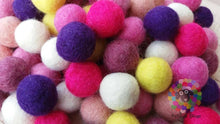 Load image into Gallery viewer, 2 cm Felt Balls. Wool Pom pom Nursery Garland Decoration 100 % Wool - DIY Craft
