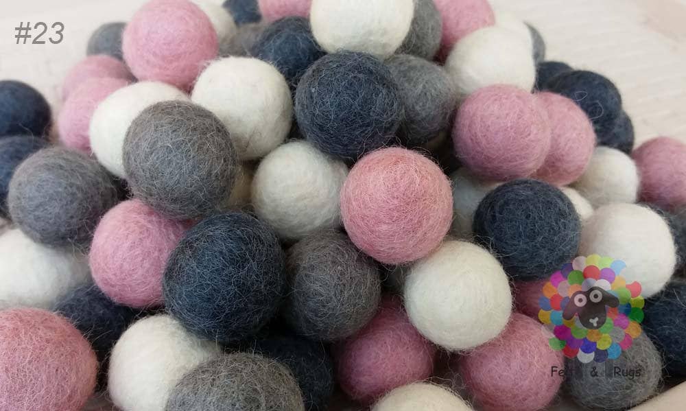 2 cm Felt Balls. Wool Pom pom Nursery Garland Decoration 100 % Wool - DIY Craft