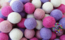 Load image into Gallery viewer, 2 cm Felt Balls. Wool Pom pom Nursery Garland Decoration 100 % Wool - DIY Craft
